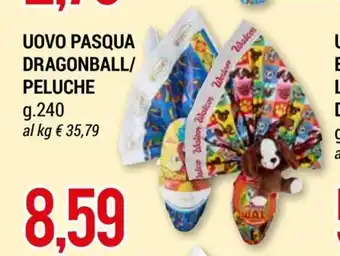 Hardis Uovo Pasqua Dragonball/Peluche 240 g offerta