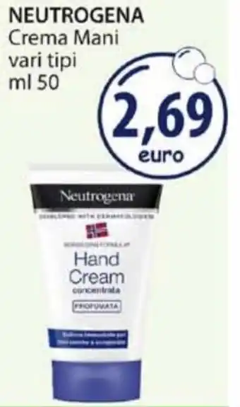 Acqua & Sapone Neutrogena Crema Mani vari tipi 50 ml offerta