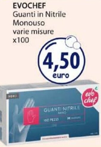Acqua & Sapone Evochef Guanti in Nitrile Monouso varie misure x100 offerta