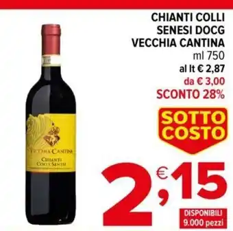 Iperal Chianti Colli Senesi DOCG Vecchia Cantina 750 ml offerta