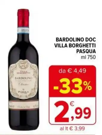 Iperal Pasqua Bardolino Doc Villa Borghetti 750 ml offerta