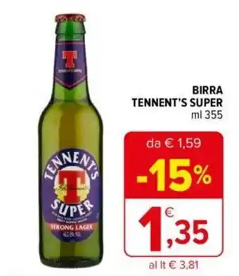 Iperal Birra Tennent's Super 355 ml offerta