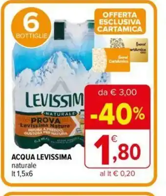 Iperal Levissima Acqua naturale 1,5 lt x 6 offerta