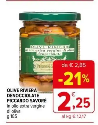 Iperal Olive Riviera Denocciolate Piccardo Savorè in olio extra vergine di oliva 185 g offerta