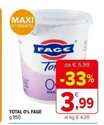 Iperal Fage Total 0% 950 g offerta
