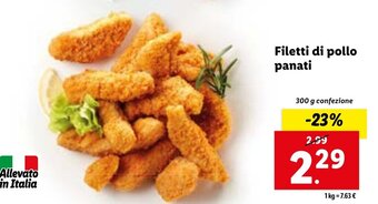 Lidl Filetti di pollo panati 300 g confezione offerta