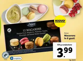 Lidl Deluxe Macarons in 6 Gusti 154 g confezione offerta