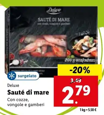 Lidl Deluxe Sauté di Mare Con Cozze, Vongole e Gamberi 500 g confezione offerta