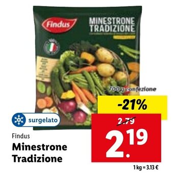 Lidl Findus Minestrone Tradizione 700 g confezione offerta