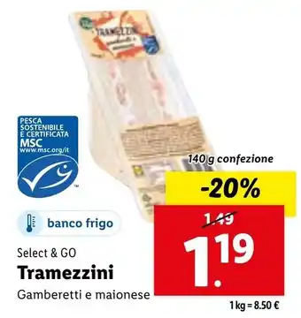Lidl Select & Go Tramezzini Gamberetti E Maionese 140 g confezione offerta