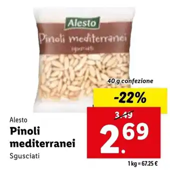 Alesto Pinoli Mediterranei Sgusciati 40 g confezione