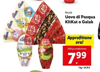 Nestlé Uovo di Pasqua KitKat o Galak 230 g confezione