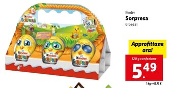 Lidl Kinder Sorpresa 6 pezzi 120 g confezione offerta