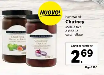 Lidl Hatherwood Chutney Mele e Fichi o Cipolle Caramellate 320 g confezione offerta