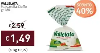 Prezzemolo e Vitale Vallelata Mozzarella ciuffo 180g offerta