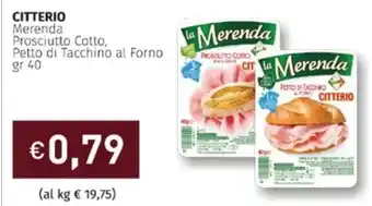Prezzemolo e Vitale Citterio Merenda Prosciutto Cotto,Petto di Tacchino al Forno 40 gr offerta