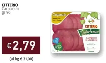 Prezzemolo e Vitale Citterio Carpaccio 90 gr offerta