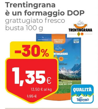 Coop Trentingrana è un formaggio DOP grattugiato fresco busta 100 g offerta
