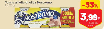 Coop Nostromo Tonno all'olio di oliva 6 x 70 g offerta