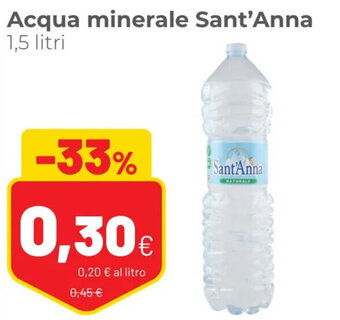 Coop Sant'Anna Acqua minerale 1,5 litri offerta