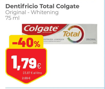 Coop Colgate Total Dentifricio Original - Whitening 75 ml offerta