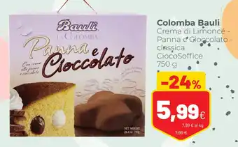 Coop Bauli Colomba Crema di Limoncé - Panna e Cioccolato - classica CiocoSoffice 750 g offerta