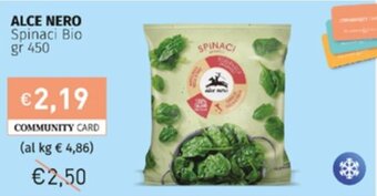 Prezzemolo e Vitale Alce Nero Spinaci Bio gr 450 offerta
