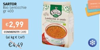 Prezzemolo e Vitale Sartor Bio Lenticchie gr 400 offerta