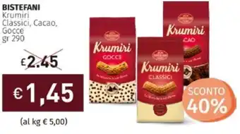 Bistefani Krumiri Classici, Cacao, Gocce gr 290