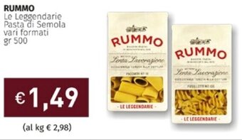 Prezzemolo e Vitale Rummo Le Leggendarie Pasta di Semola vari formati gr 500 offerta