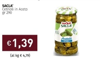 Prezzemolo e Vitale Sacla' Cetrioli in Aceto gr 290 offerta