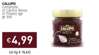 Prezzemolo e Vitale Callipo Composta di Cipolla Rossa di Tropea Igp gr 300 offerta