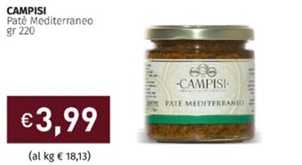 Prezzemolo e Vitale Campisi Patè Mediterraneo gr 220 offerta