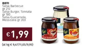 Prezzemolo e Vitale Biffi Salsa Barbecue gr 210 / Salsa Burger, Tonnata gr 180 / Salsa Guacamole, Messicana gr 200 offerta