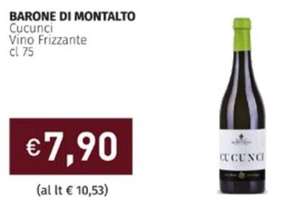 Prezzemolo e Vitale Barone di Montalto Cucunci Vino Frizzante cl 75 offerta