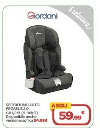 Bimbo Store Giordani Seggiolino Auto Pegasus offerta