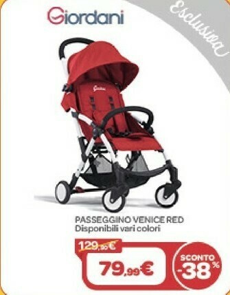 Bimbo Store Giordani Passeggino Venice Red offerta