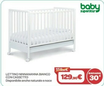 Bimbo Store Baby Superstar Lettino Ninnananna Bianco offerta