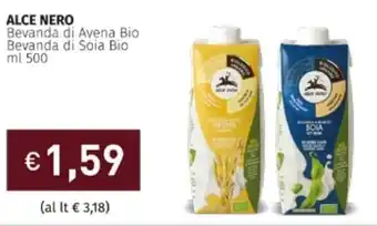 Prezzemolo e Vitale Alce Nero Bevanda di Avena Bio Bevanda di Soia Bio ml 500 offerta