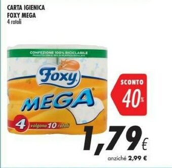 Coop Foxy Mega Carta Igienica 4 Rotoli offerta