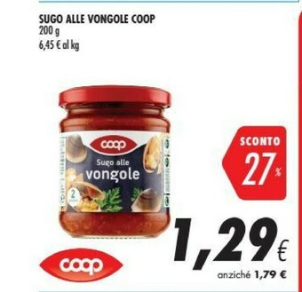 Coop Coop - Sugo Alle Vongole 200 G(ml) offerta