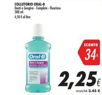 Coop Oral b Collutorio Denti E Gengive 500 Ml offerta