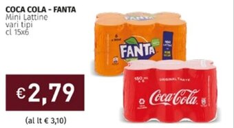 Prezzemolo e Vitale Coca Cola - Fanta Mini Lattine vari tipi cl 15x6 offerta