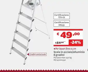 Bricocenter Scala in acciaio/alluminio 6 gradini offerta
