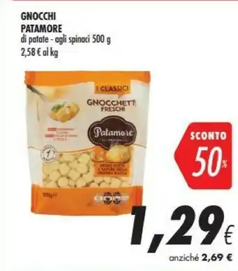 Coop Patamore Gnocchi Freschi Agli Spinaci 500 G(ml) offerta