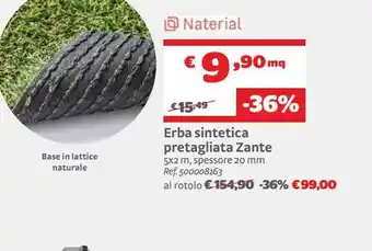 Erba sintetica pretagliata zante