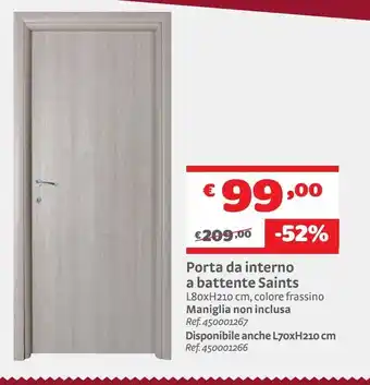 Bricocenter Porta da interno a battente saints offerta