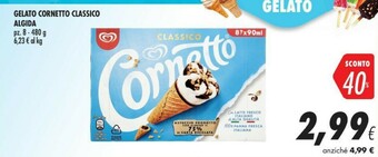 Coop Algida Cornetto Classico Formato Speciale 480 G(ml) offerta
