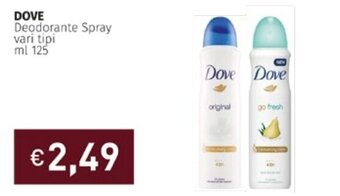 Prezzemolo e Vitale Dove Deodorante Spray vari tipi ml 125 offerta
