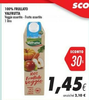 Coop Valfrutta 100% Frullato Veggie Mango Mela Zucca Carota offerta